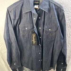 Wrangler Dark Blue Denim Shirt